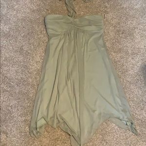 Mid length dress, celery color, size M.